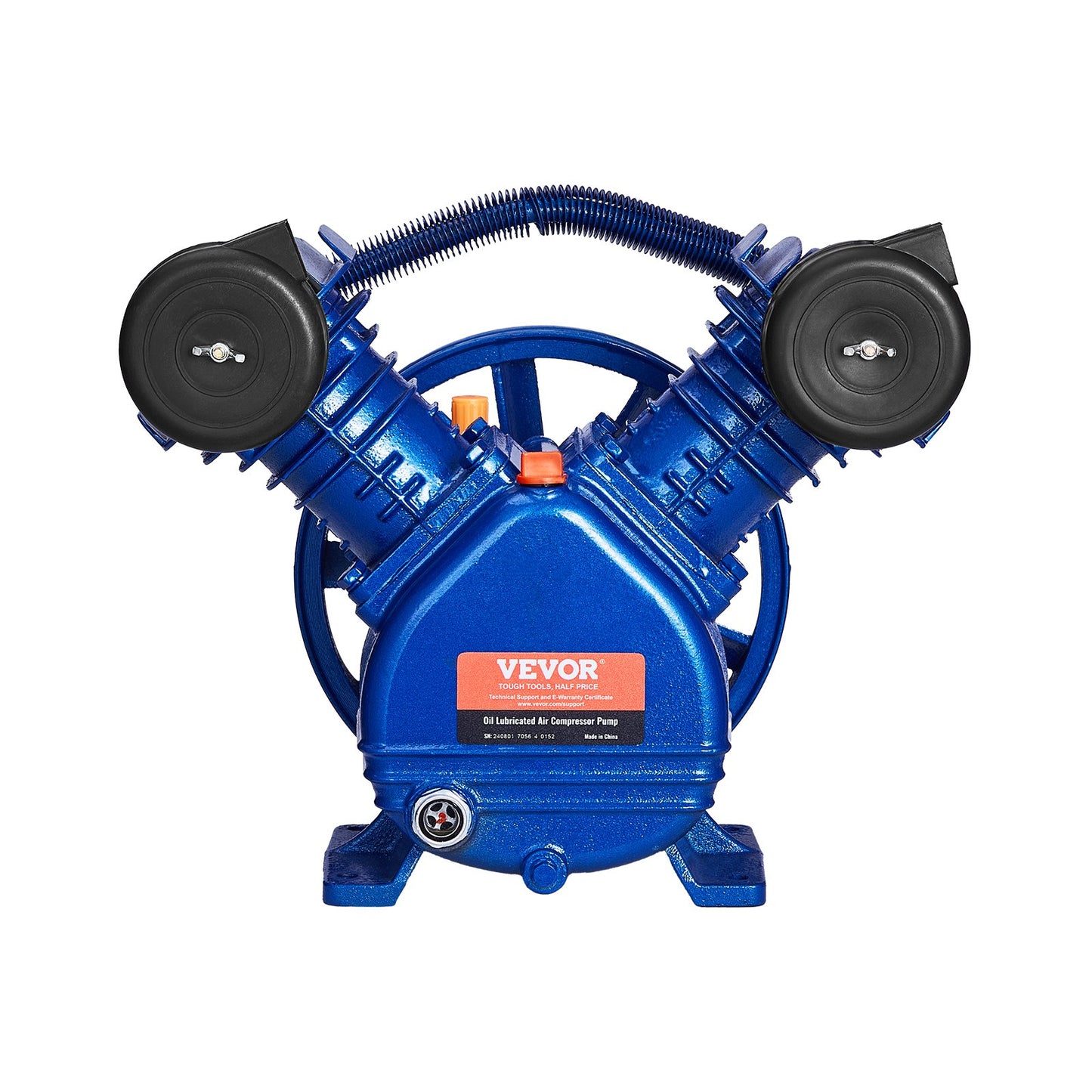 Luftkompressorpumphuvud 3HP 6.25CFM @ 90PSI 2-cylindrig kolvpumphuvud