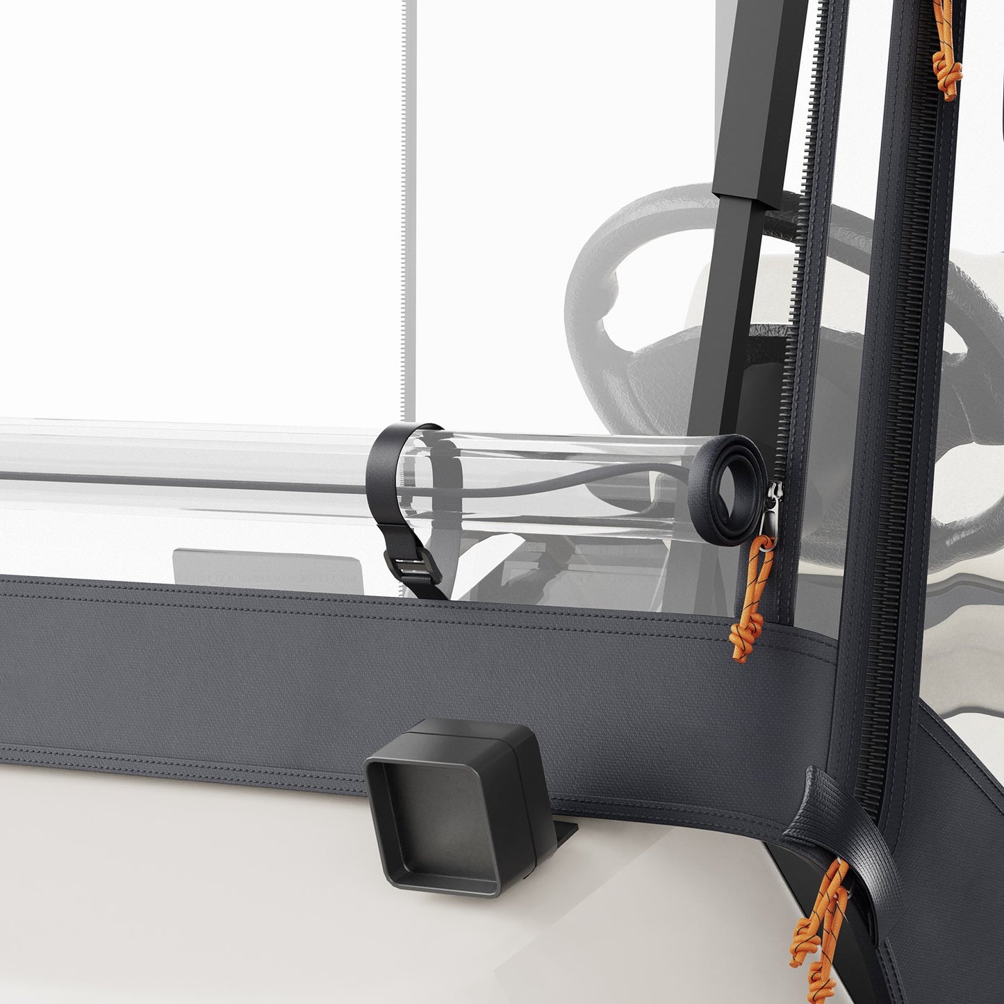 Golf Cart Cover, 420D Polyester Cover with 4-Side Transparent Windows, 4 Passenger Club Covers Universal Fits Most Brand Carts, Sun and Dustproof Outdoor Cart Cover