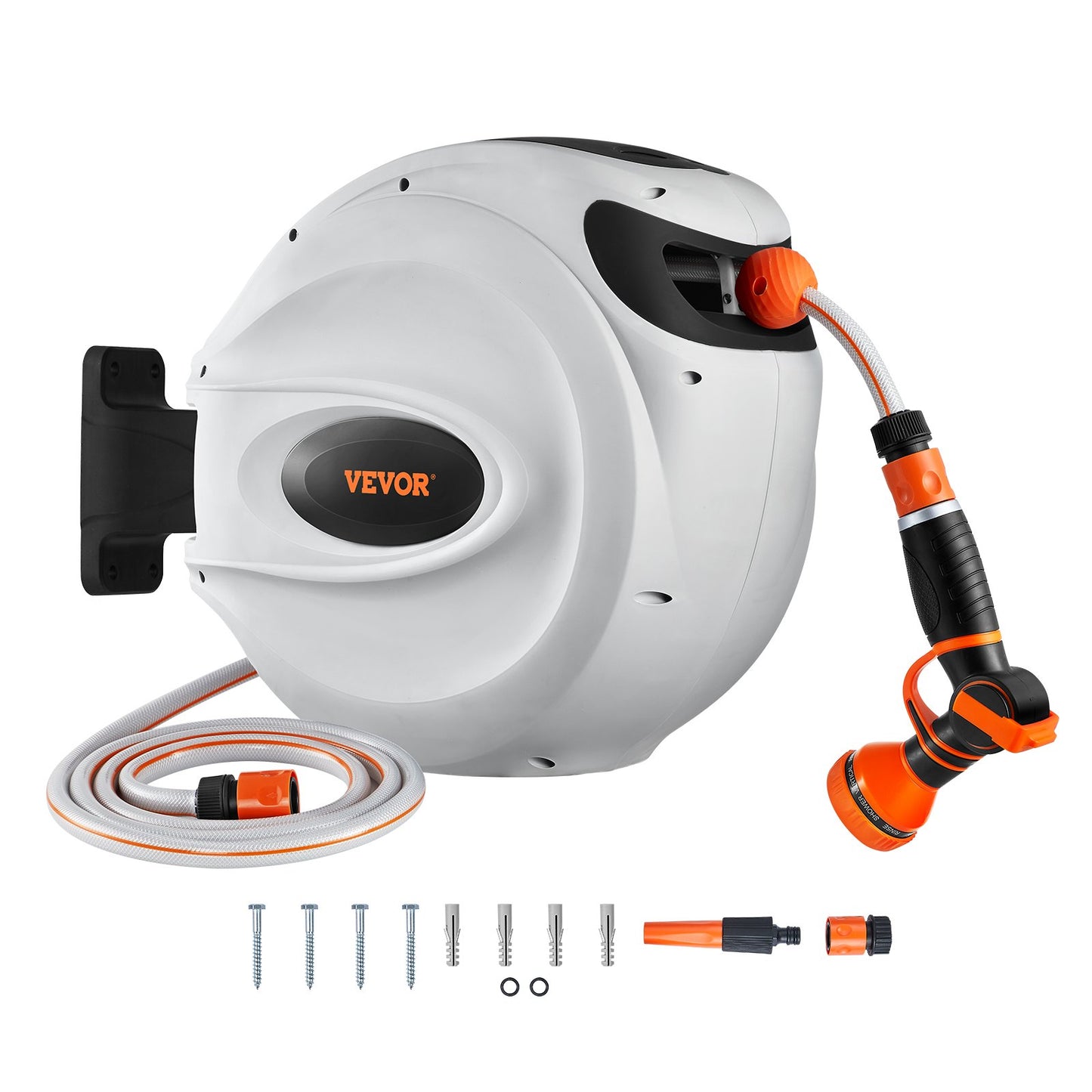 Hose reel retractable hose reel Water hose reel 65.6'x1/2" 180° rotatable wall mounted