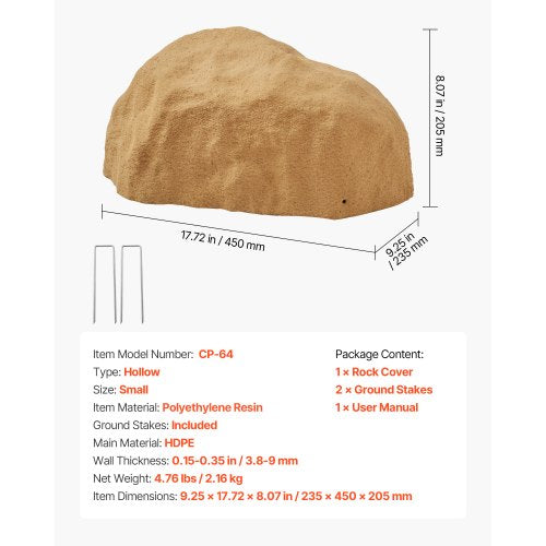 Konststensskydd, Konststensskydd för Utomhusbruk, Realistisk Naturlig Textur, Lätt & Väderbeständig Konststen för Landskapsarkitektur Trädgårdsdekoration, Sandgul, Liten Storlek | EU