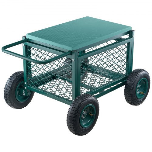 Rolling Garden Seat with Wheels 400 LB Heavy Duty Garden Cart with Storage