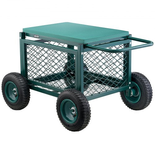 Rolling Garden Seat with Wheels 400 LB Heavy Duty Garden Cart with Storage
