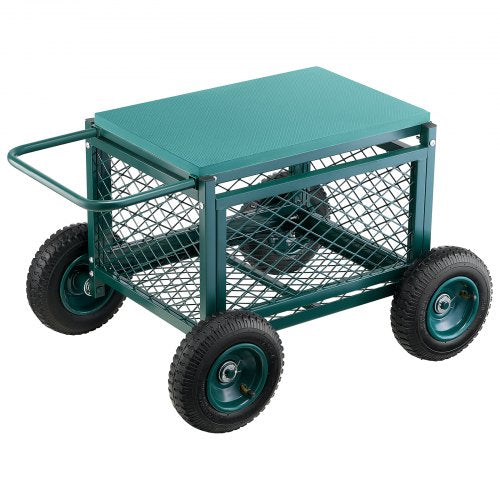 Rolling Garden Seat with Wheels 400 LB Heavy Duty Garden Cart with Storage
