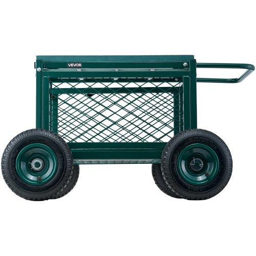 Rolling Garden Seat with Wheels 400 LB Heavy Duty Garden Cart with Storage