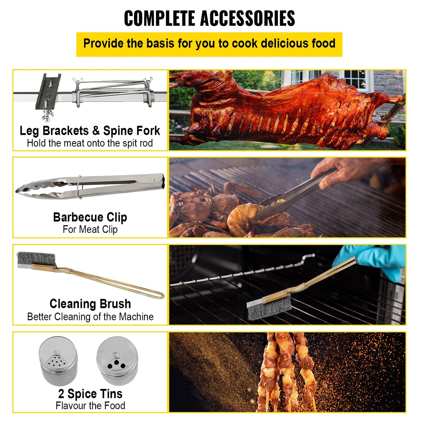 Lamb Rotisserie, 132lbs kapacitet, rostfritt stål Grisspett grillstek, med 40W motor & justerbar höjd Låsbara hjul och baffelskydd för utomhuscamping fest lägereld grill