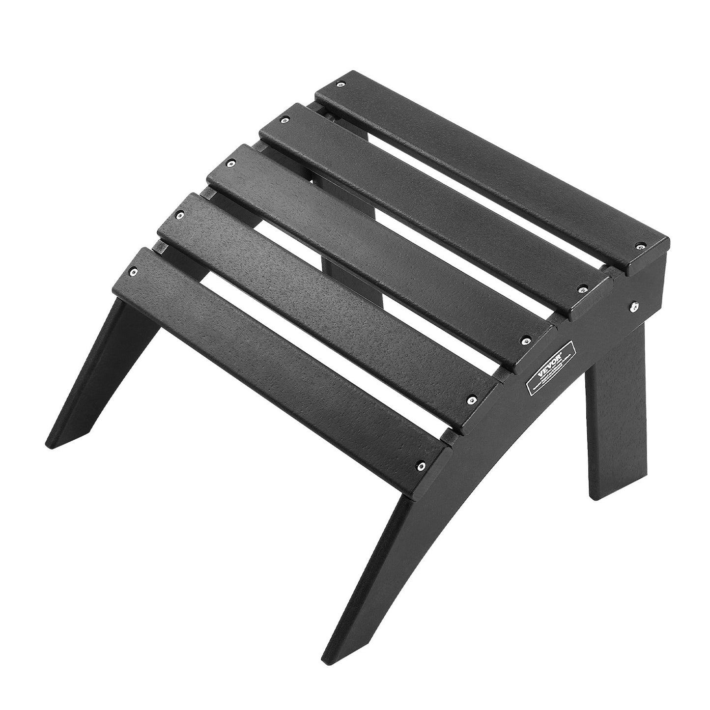 Adirondack Ottoman 18.7L x 19.7W x 13H Inch HDPE Folding Footrest Black