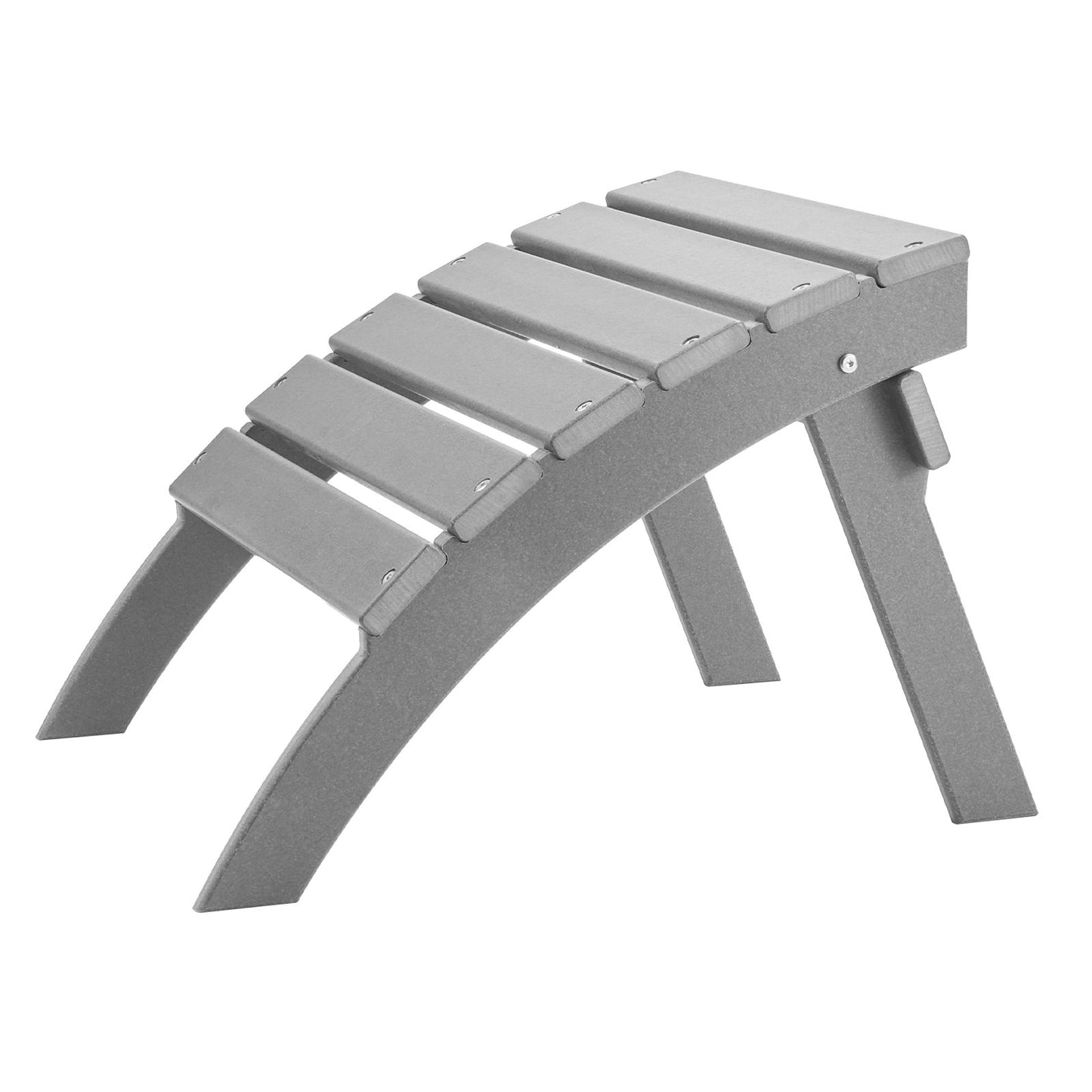 Adirondack Ottoman 21.5L x 18.9W x 14.8H inches HDPE folding footrest gray