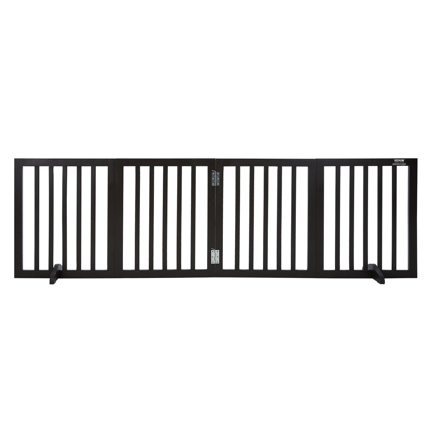 Freestanding Dog Gate 24x80.3 inch Freestanding Pet Gate Foldable Brown