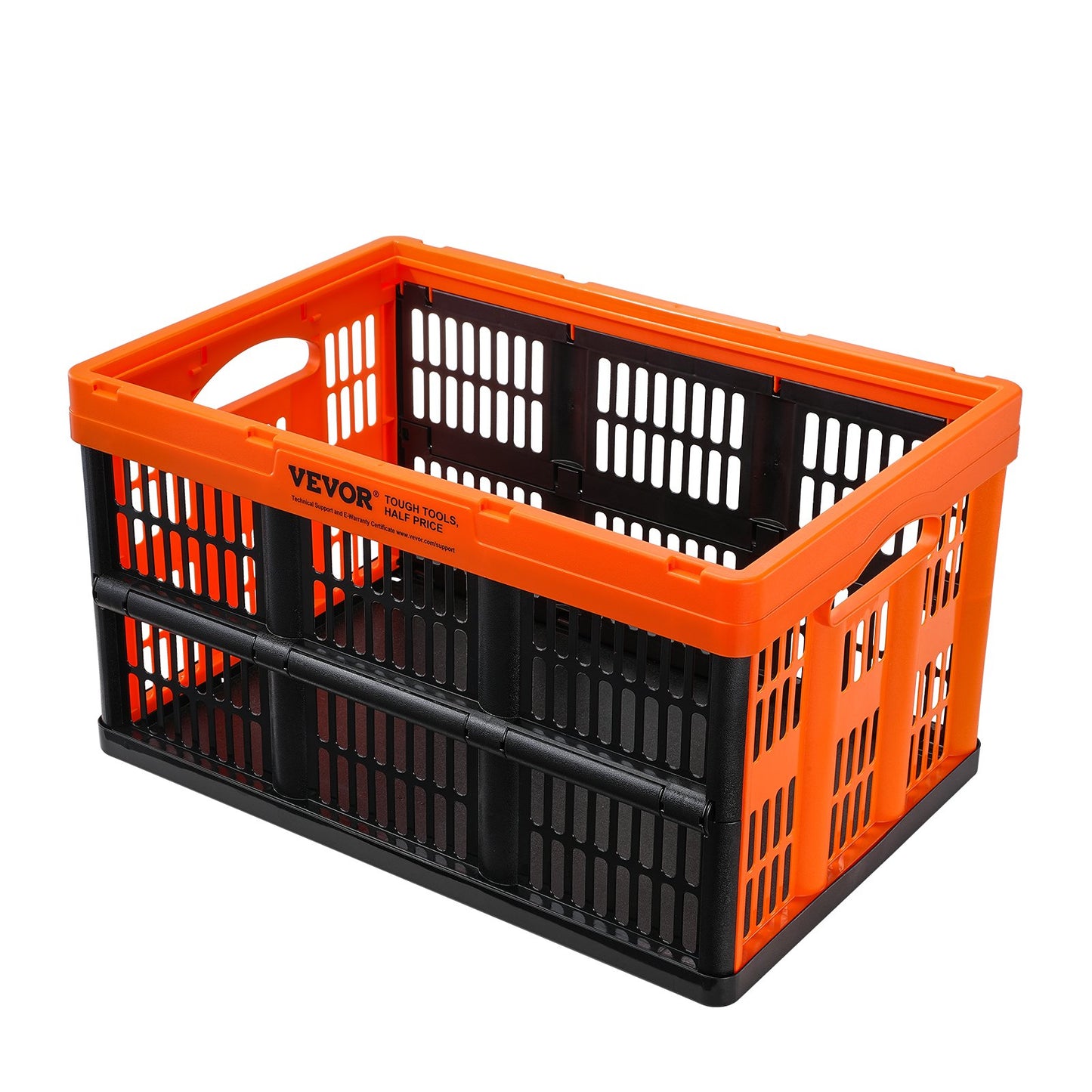 Hopfällbar förvaringskorg i plast, 45L 3-pack, hopfällbara staplingsbara förvaringsbehållare/behållare med handtag, stora tunga behållare för kläder, leksaker, böcker, mellanmål, skor och mathantering