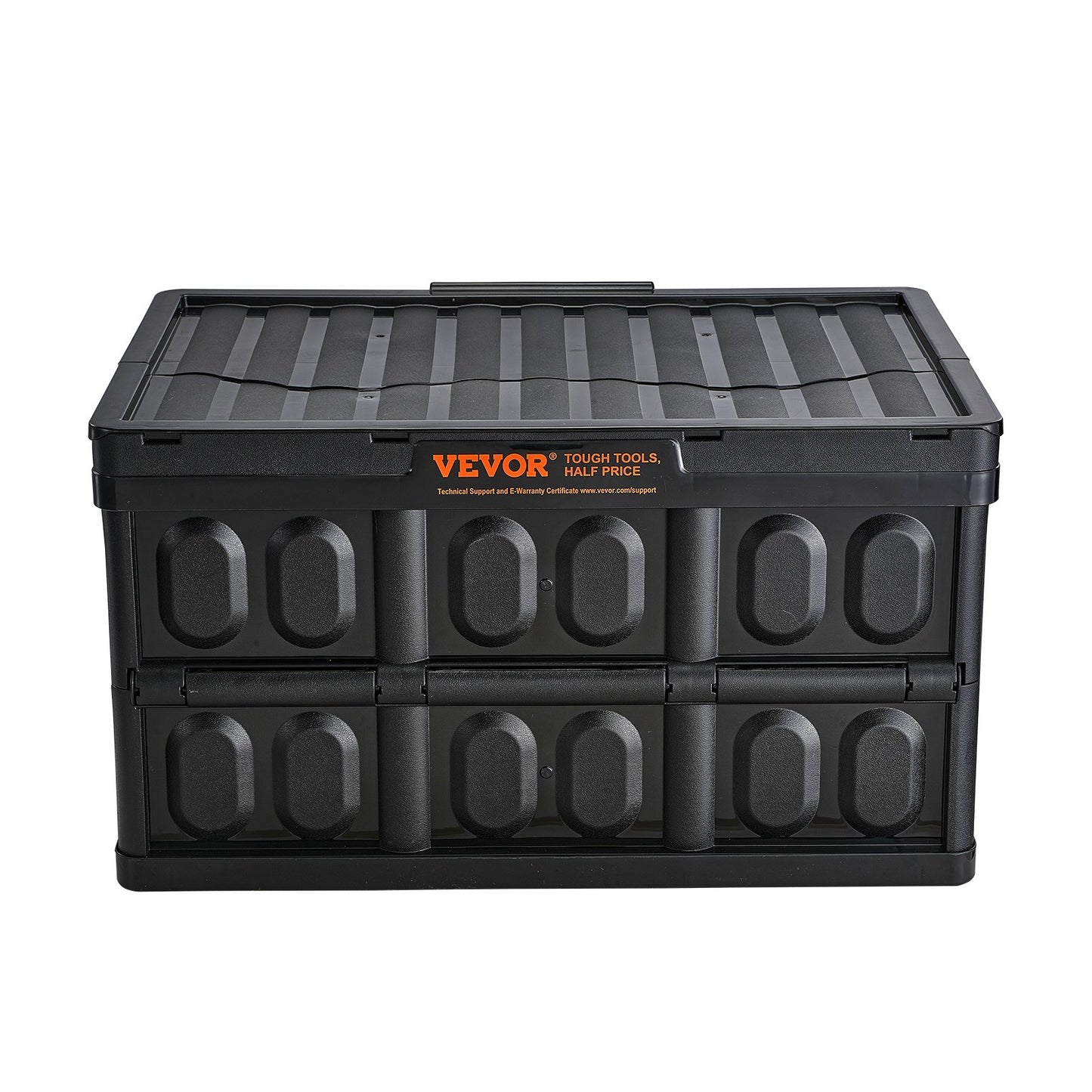 Hopfällbara förvaringskärl med lock, 45L 3-pack, hopfällbara plastlådor med handtag, stora tunga behållare för kläder, leksaker, böcker, mellanmål, skor och mathantering
