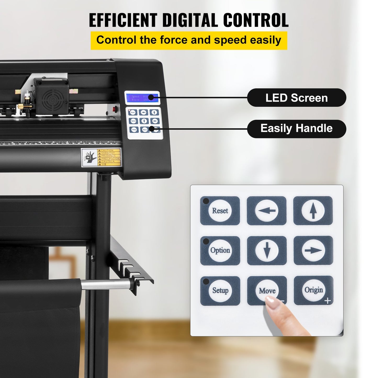 Vinyl cutter, 1350mm vinyl plotter, LED screen plotter cutter, semi-automatic built-in optical eye, compatible with SignCut software for Mac and Windows systems with stand