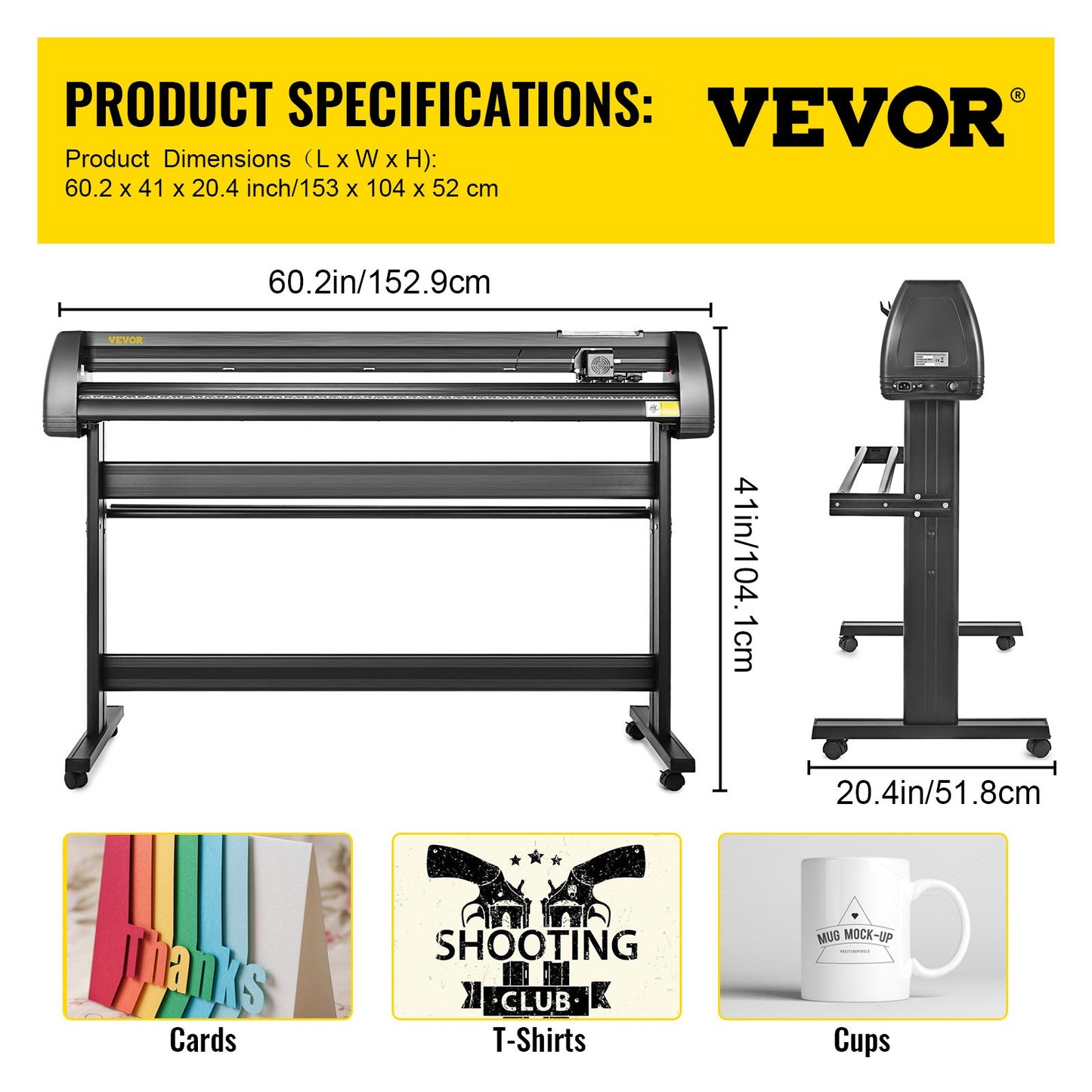 Vinyl Cutter Plotter Machine 53" Signmaster Software Sign Making Machine 1350mm pappersmatning Vinyl Cutter Plotter med Stativ (53" 1350mm)