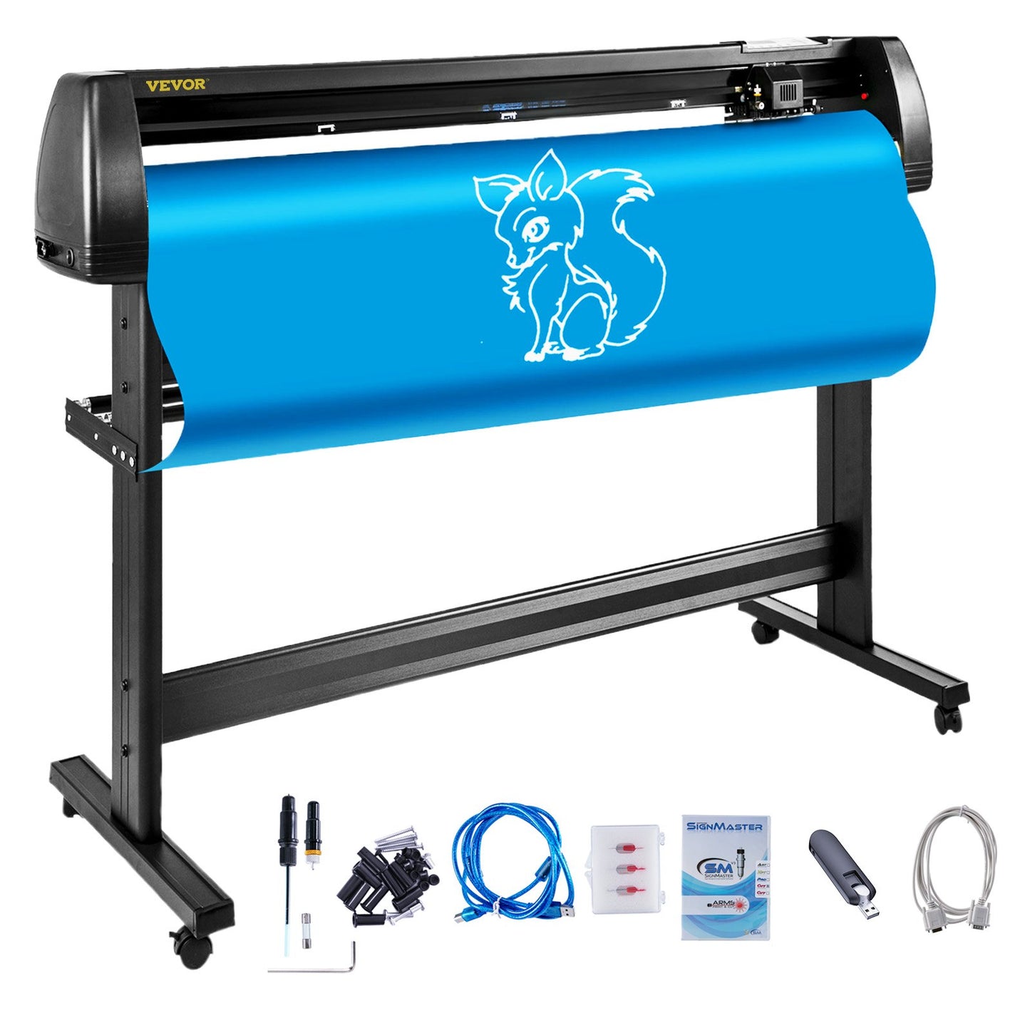 Vinyl Cutter Plotter Machine 53" Signmaster Software Sign Making Machine 1350mm pappersmatning Vinyl Cutter Plotter med Stativ (53" 1350mm)