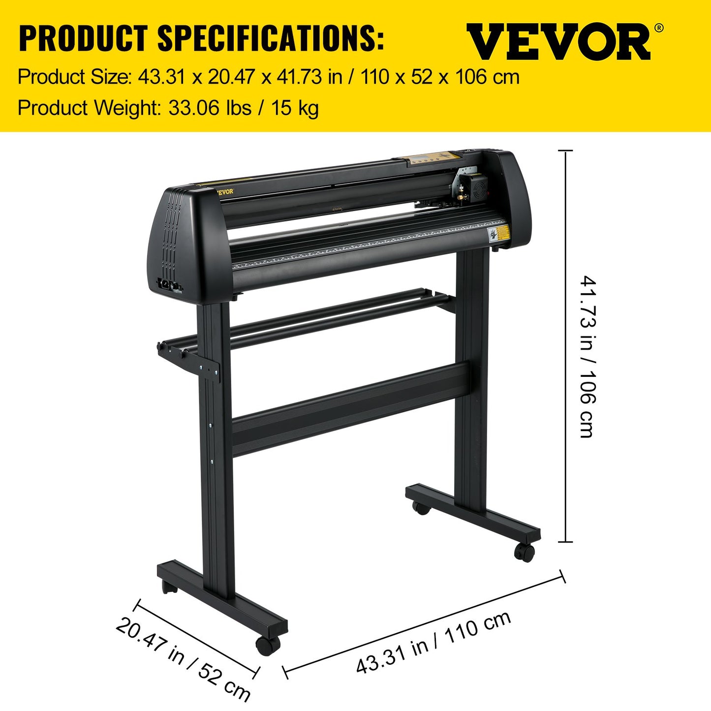 Vinyl Cutter Plotter Machine 34" Signmaster Software Sign Making Machine 870mm pappersmatning Vinyl Cutter Plotter med Stativ (34" 870mm)