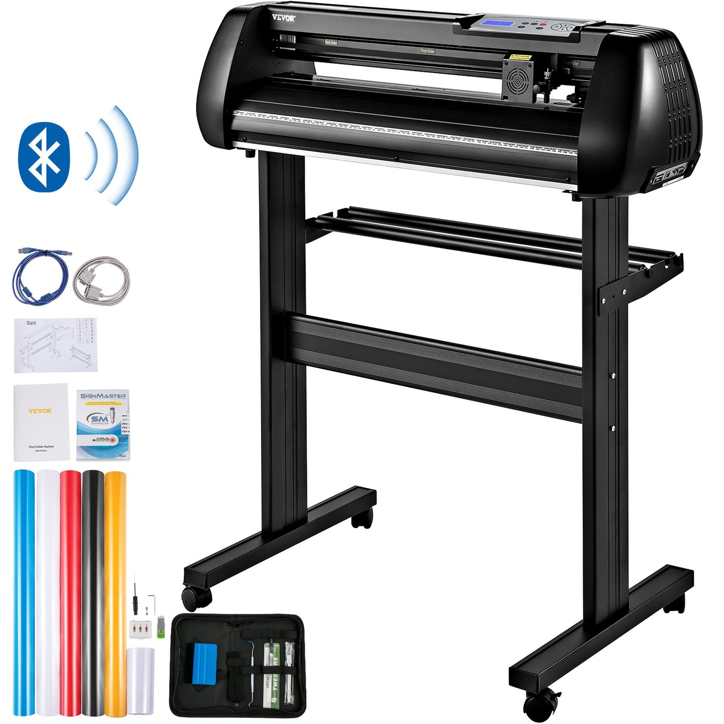 Vinyl Cutter Machine, 28-inch Cutting Plotter, Offline Cutting Machine Kit Mobile Bluetooth, Precise Roller Axis High Precision Adjustable Speed and Force, DIY SignMaster Software Blade for Windows