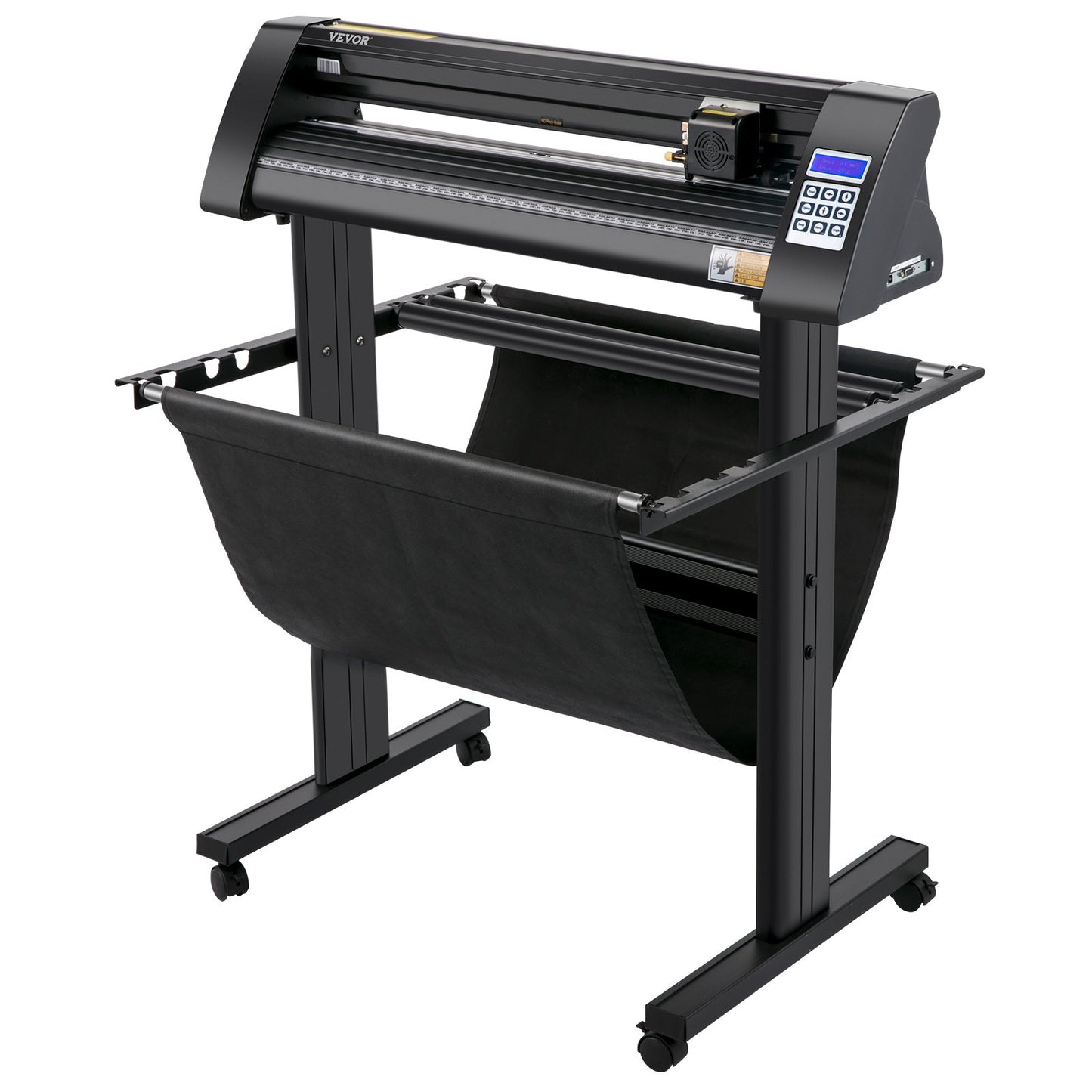 Vinylskärare, 870 mm vinylplotter, LED-skärmplotterskärare, halvautomatisk inbyggd optisk öga för exakt styrning, kompatibel med SignMaster-programvaran för Windows-system med stativ