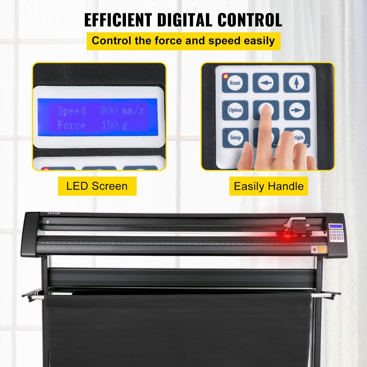 Vinylschneider, 1350 mm Vinylplotter, LED-Bildschirmplotterschneider, halbautomatisches integriertes optisches Auge, kompatibel mit SignMaster-Software für Windows-Systeme mit Ständer
