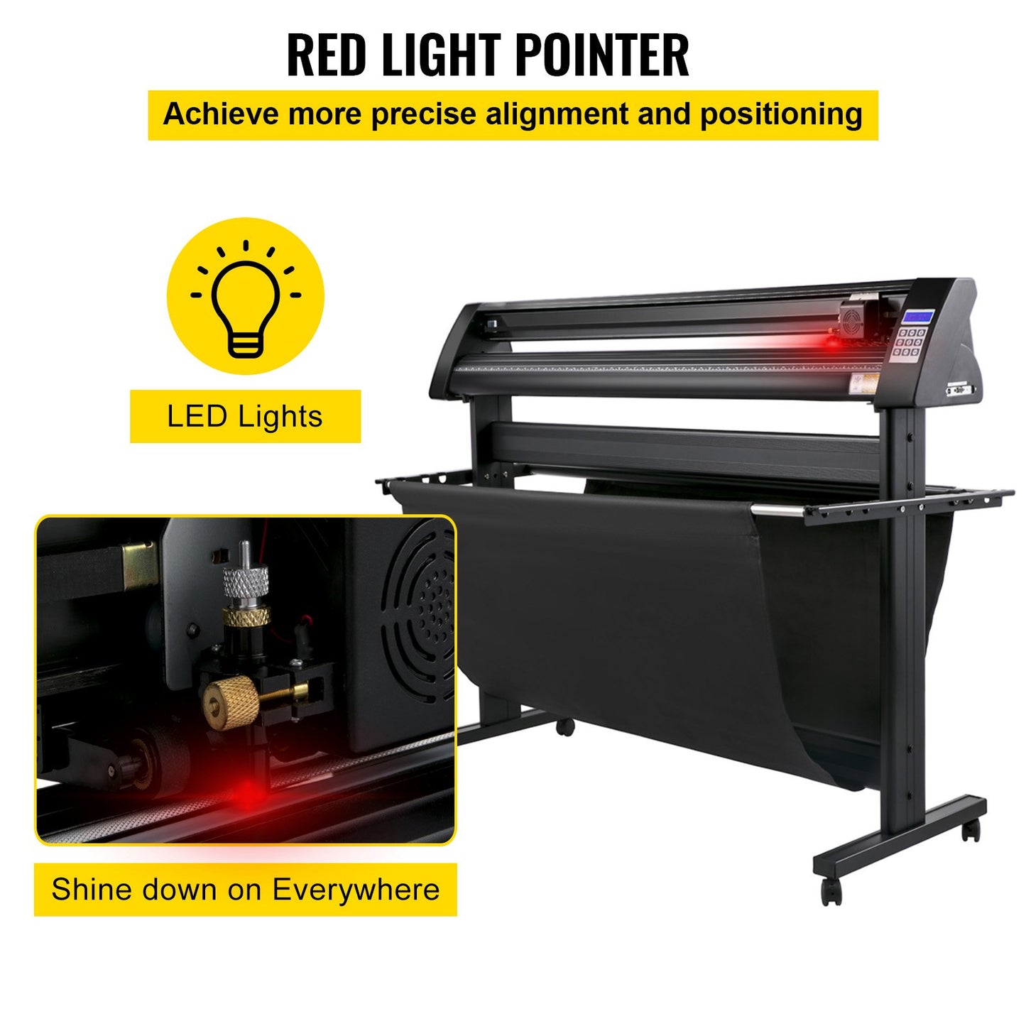 Vinylschneider, 1350 mm Vinylplotter, LED-Bildschirmplotterschneider, halbautomatisches integriertes optisches Auge, kompatibel mit SignMaster-Software für Windows-Systeme mit Ständer
