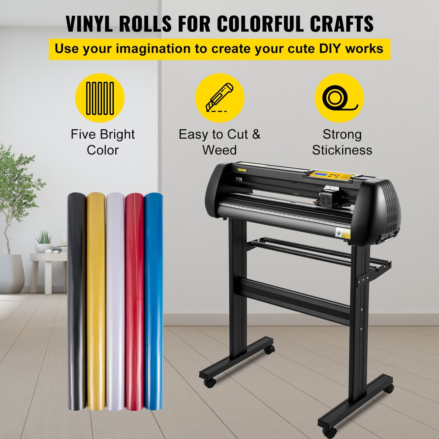 Vinyl Cutting Machine, 28 Inch Cutting Plotter, Adjustable Speed and Power, DIY Cutting Machine Kit for Signs Banner Stickers with Floor Stand SignMaster Software Tools for Windows