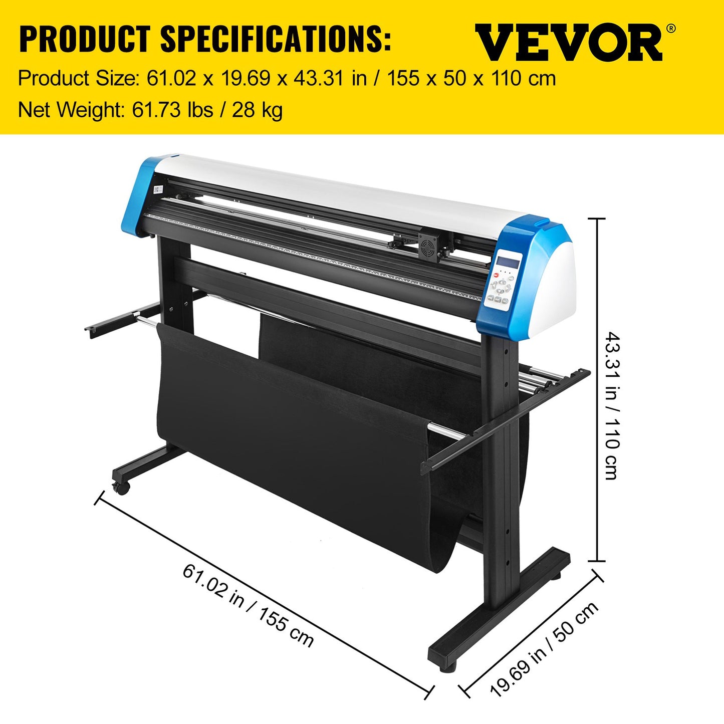 53-Zoll-halbautomatischer Kontur-Vinyl-Schneideplotter Manuelle Positionierung