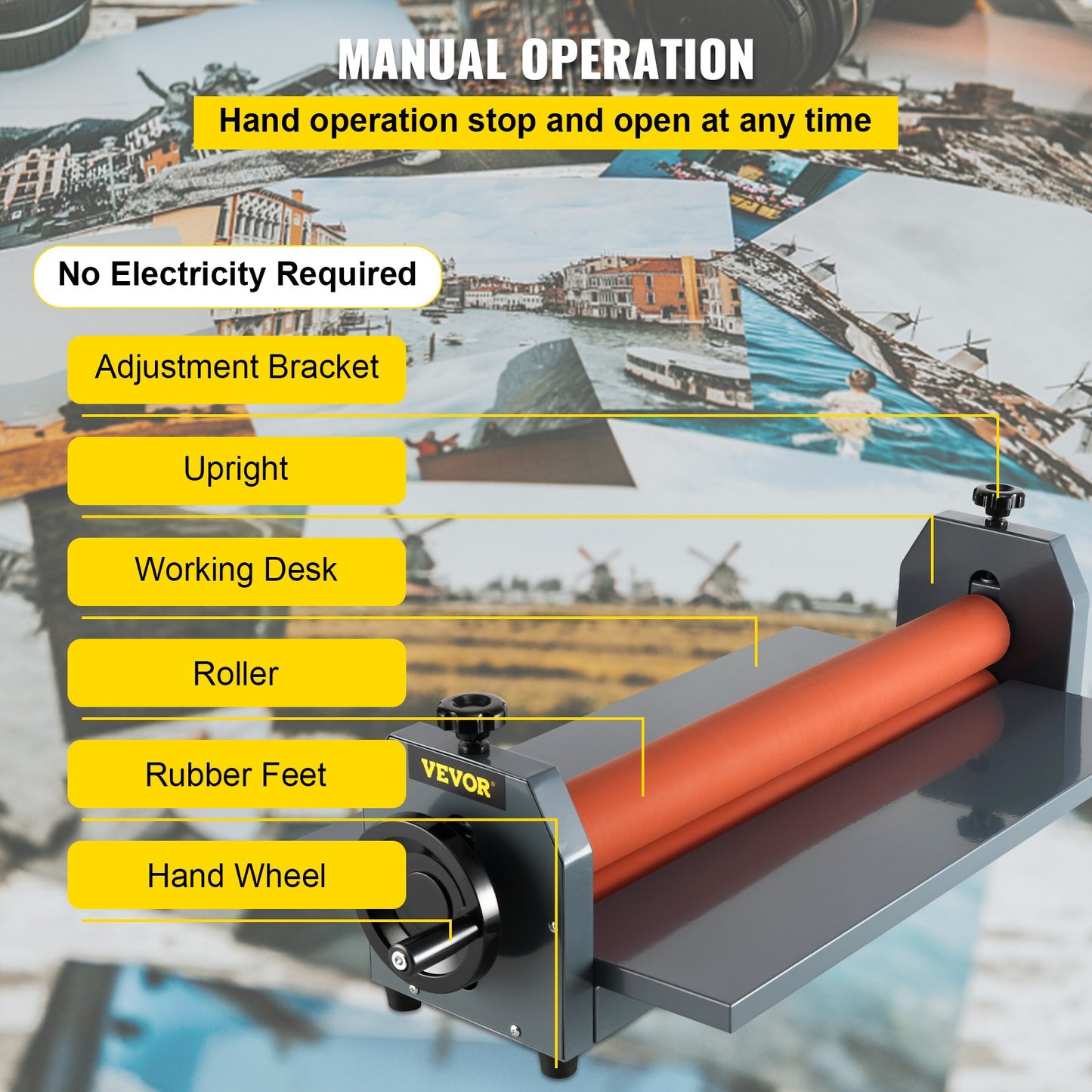 25.5" 650MM Manual Cold Roll Laminator Vinyl Photo Film Mounting Laminating Machine Cold Roll Laminating Machine