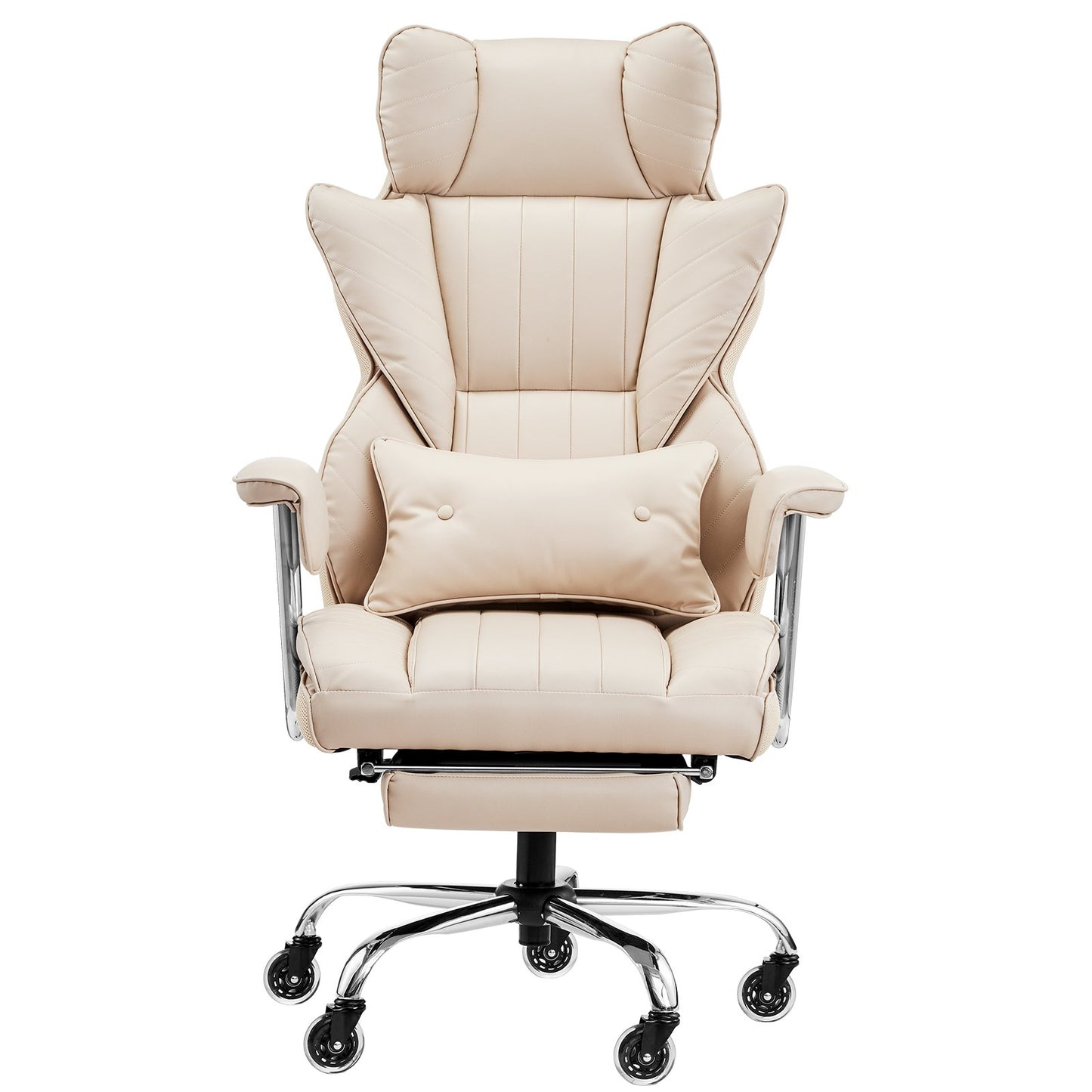 Executive Office Chair High Back Stol Fotstöd & avtagbara armstöd Brun
