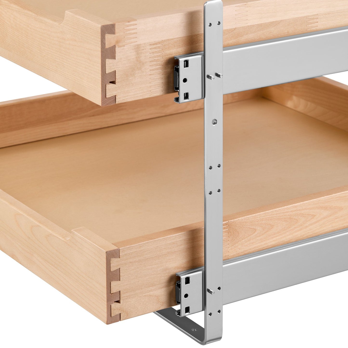 2-Tier Pull-Out Cabinet Organizer Soft Close Wooden Drawer 20"W x 21"D