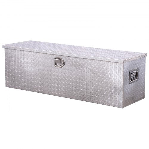 112 cm x 33 cm x 33 cm Robust verktygslåda i aluminium för lastbilsflak, pickup/husbil, silverfärgad