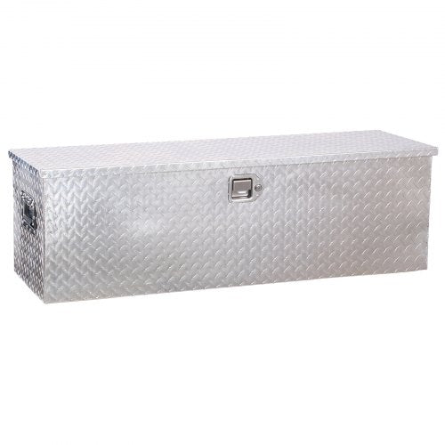 112 cm x 33 cm x 33 cm Robust verktygslåda i aluminium för lastbilsflak, pickup/husbil, silverfärgad
