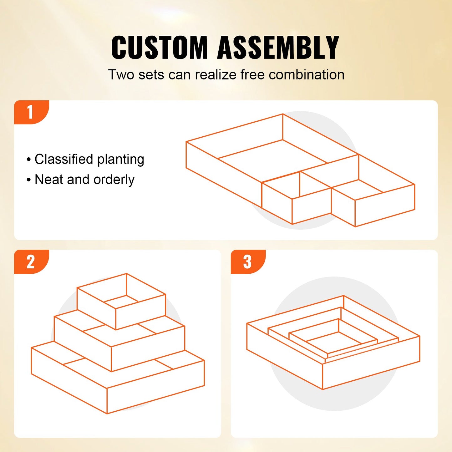 Raised Garden Bed, 3.7 x 3.7 x 1.7 ft Wooden Planter Boxes, Outdoor Planter Boxes with Open Base, for Growing Flowers/Vegetables/Herbs in Backyard/Garden/Patio/Balcony, Burlywood