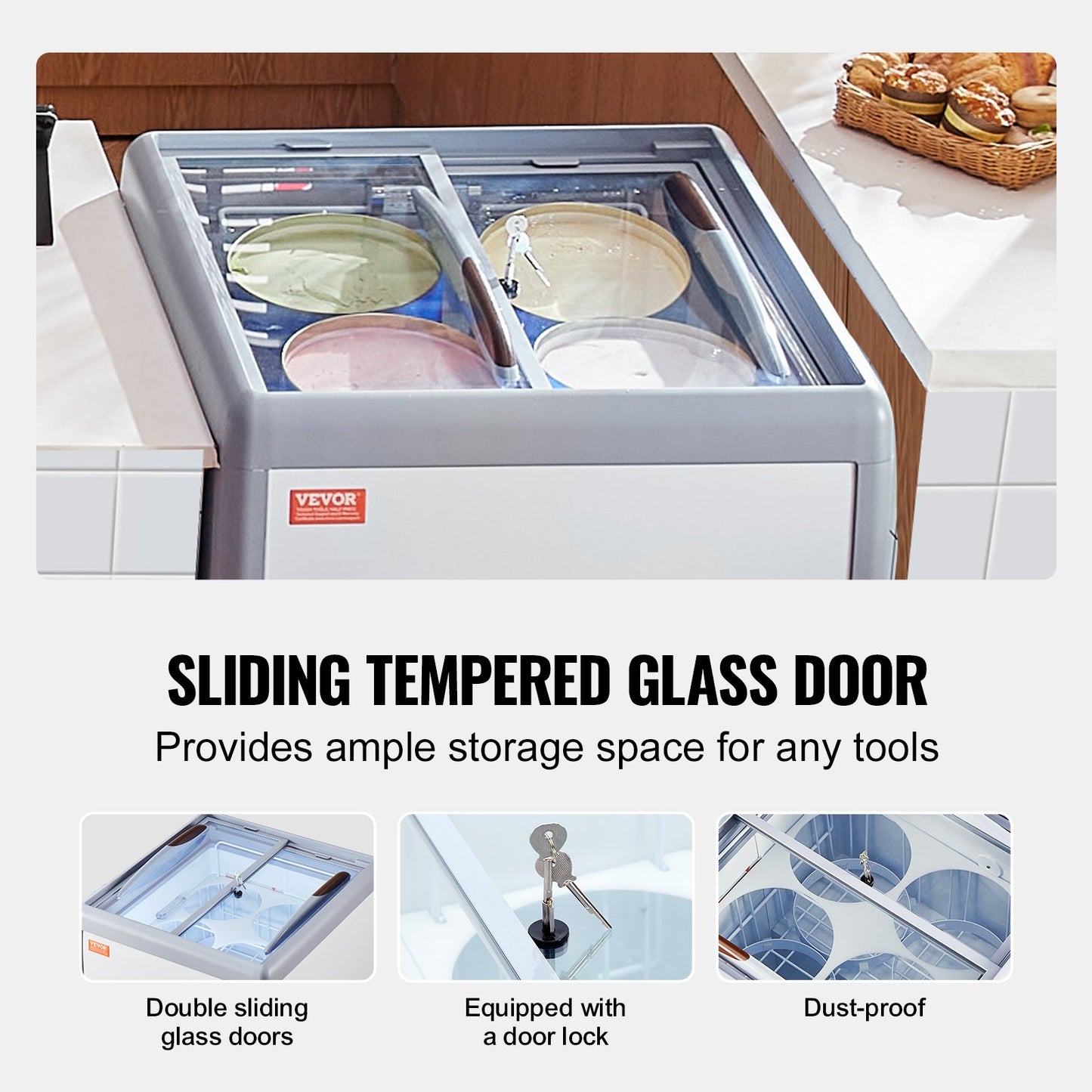 158 L kommerzieller Eiscreme-Display-Gelato-Tauchgefrierschrank