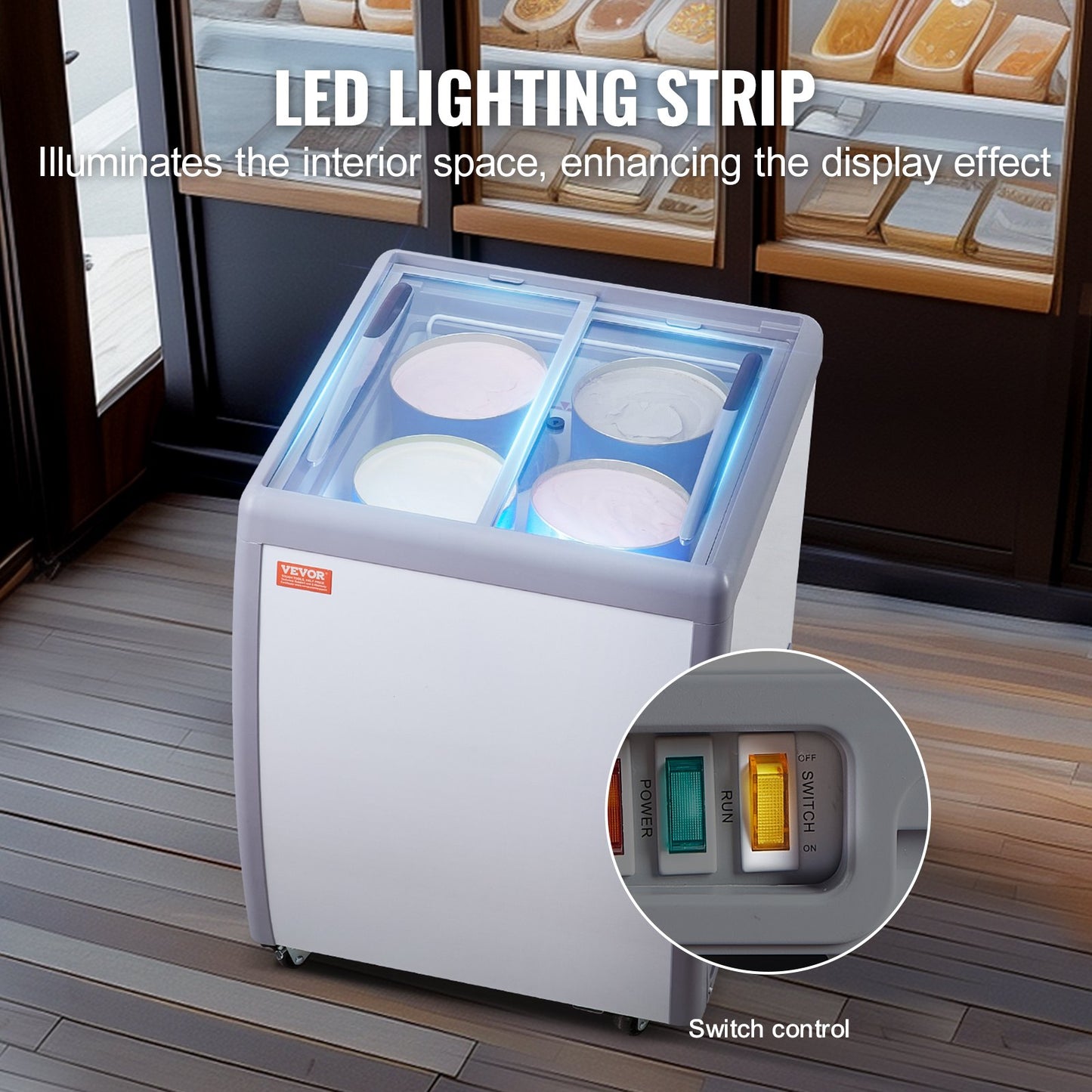 158 L kommerzieller Eiscreme-Display-Gelato-Tauchgefrierschrank