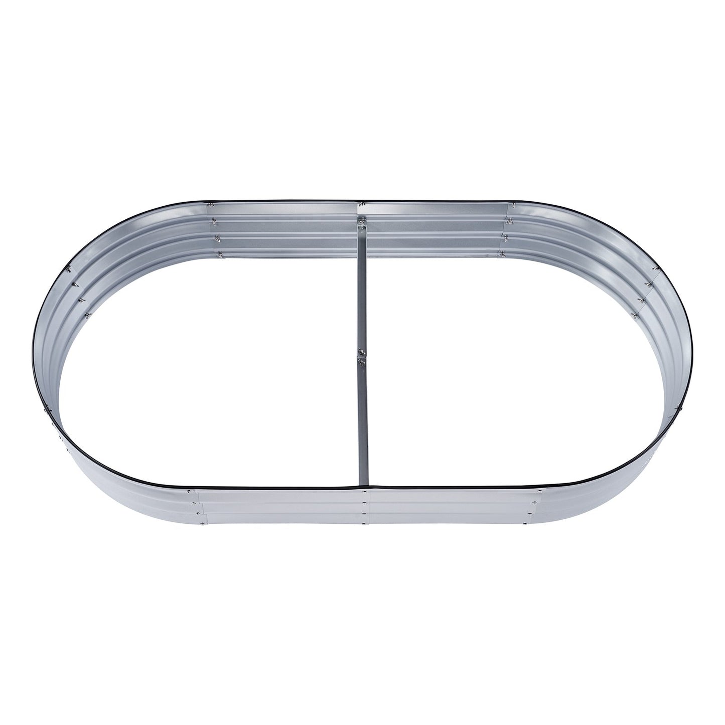 Upphöjd trädgårdssäng, 71,9 x 36,4 x 11 tums planteringslåda i galvaniserad metall, planteringslådor utomhus med öppen bas, för odling av blommor/grönsaker/örter på bakgård/trädgård/uteplats/balkong, silver