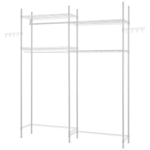 Over Washer and Dryer Storage Shelf Two Rows 4 Tiers Washing Machine Rack White | EU