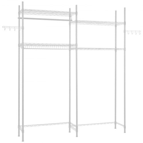 Over Washer and Dryer Storage Shelf Two Rows 4 Tiers Washing Machine Rack White | EU