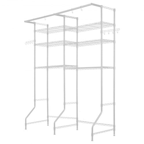 Over Washer and Dryer Storage Shelf Two Rows 6 Tiers Washbasin White | EU
