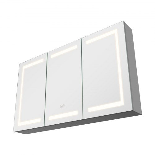 Illuminated medicine cabinet with tempered glass mirror 100x60 cm Wall mounted
