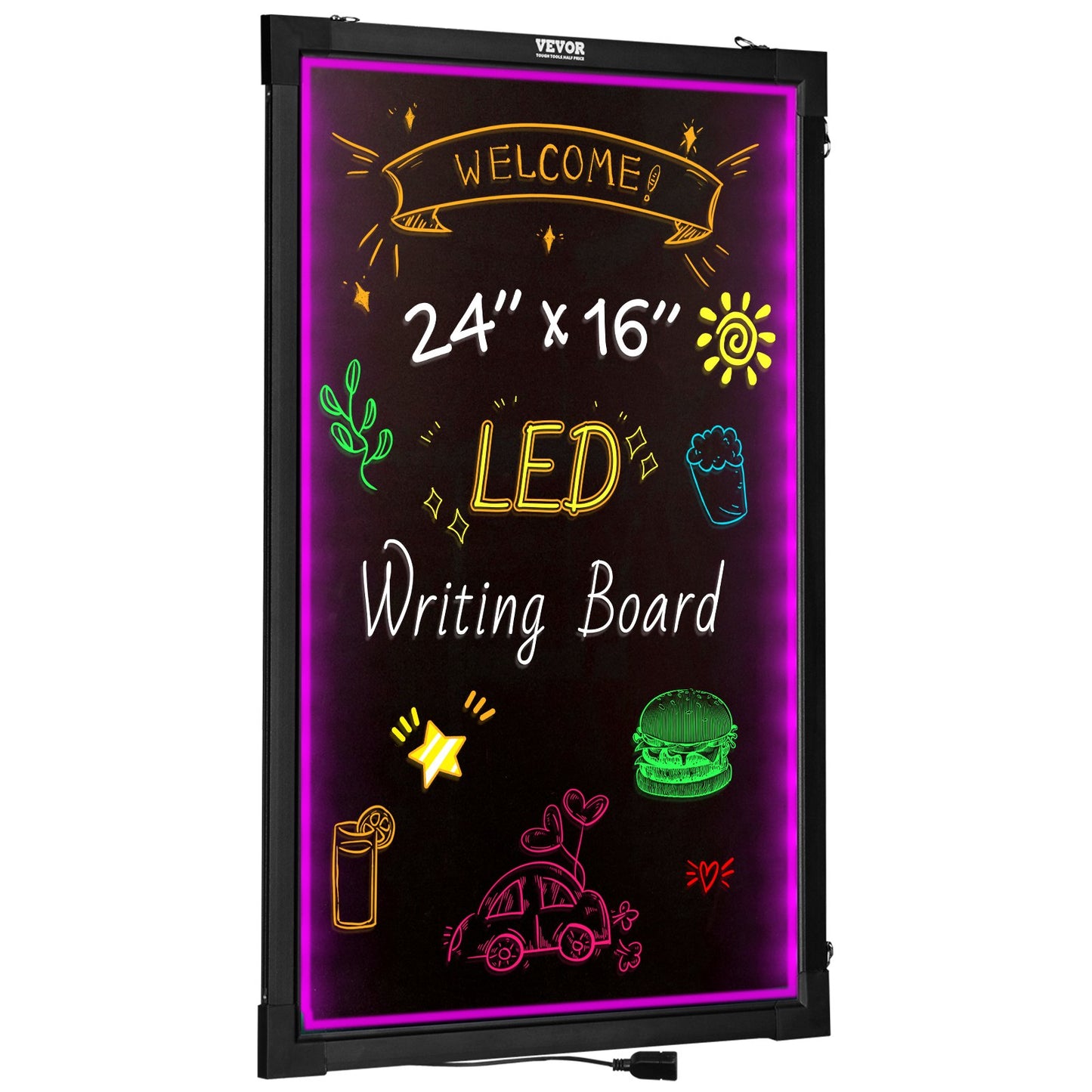 LED-anslagstavla Light Board Upplyst Raderbar 405x605mm