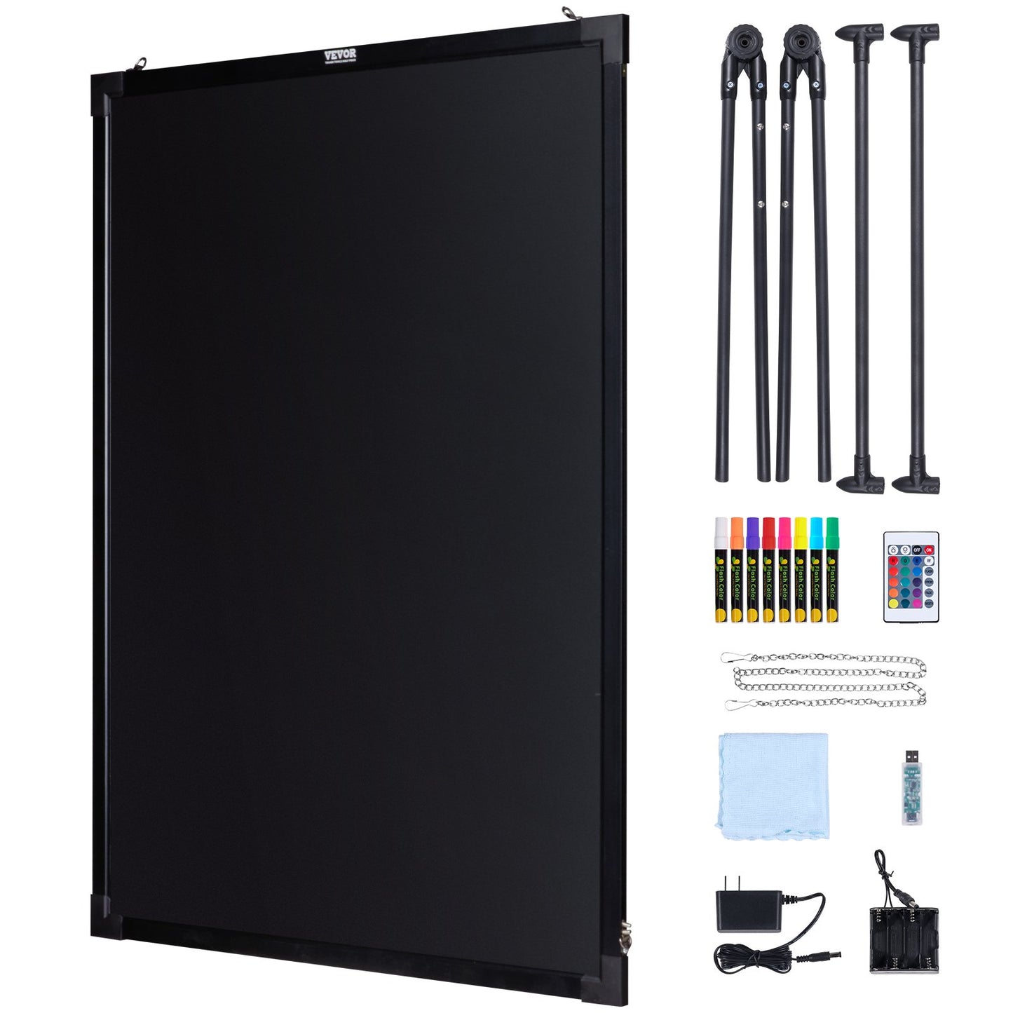 LED Message Writing Board 32"x24" upplyst raderbar upplyst svart tavla