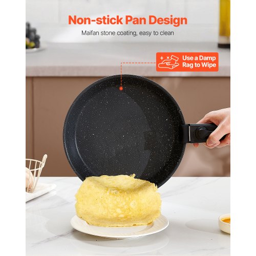 17-delade grytor och kastruller Granit Nonstick Köksredskap Svart | EU