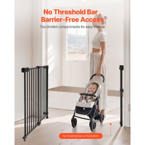 Baby gate 69-102 cm adjustable width 68 cm high dog gate black | EU