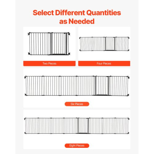 Babygrind 192 tum extra bred 28 tum hög 8-panels vikbar hundgrind svart | EU