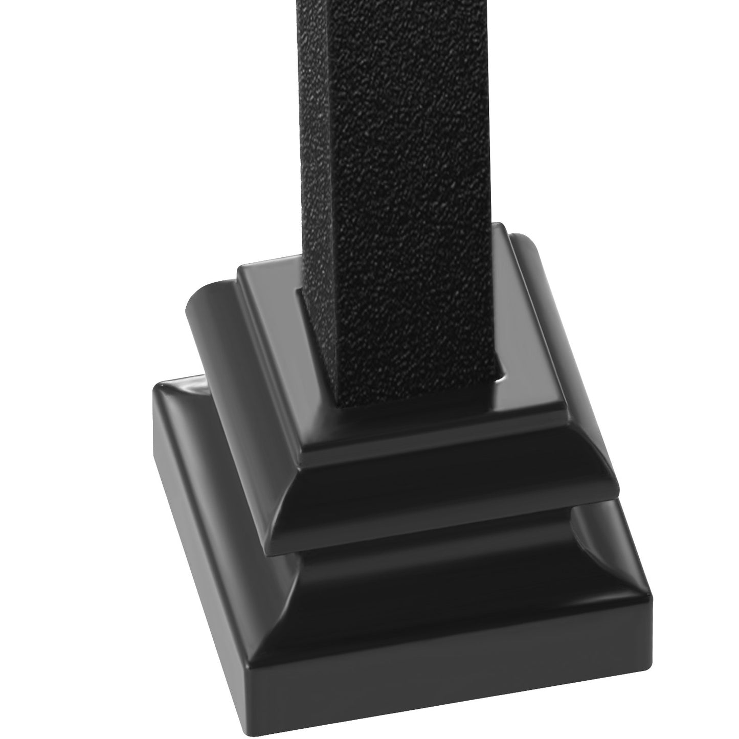 Aluminiumlegering Baluster Sko Trapp Platt Sko med skruvhål för 1/2 Inch Square Scroll Korg Twist Knoge Trappa Balustrar Metall Spindel Räcke, Satin Black (50 st)