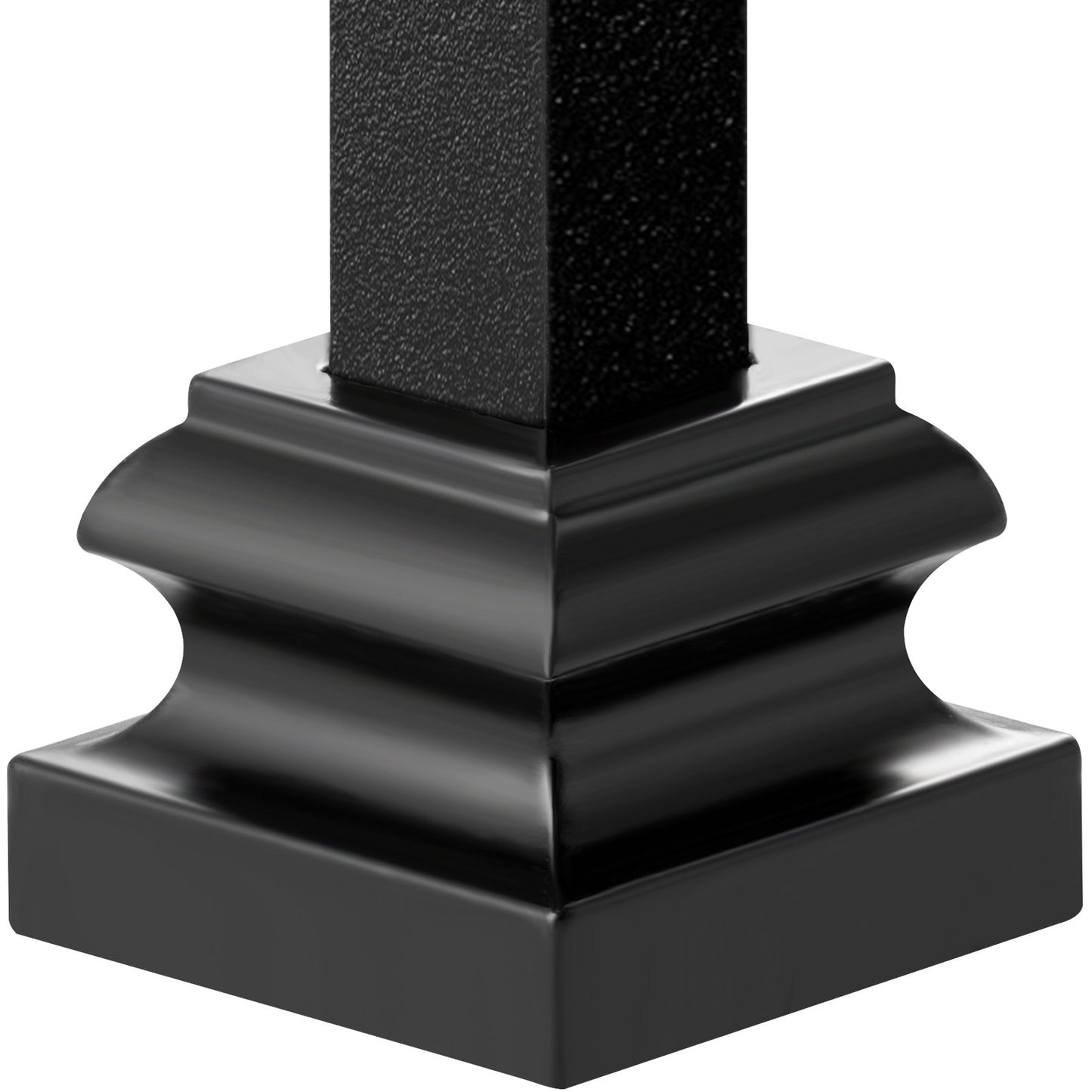 Aluminiumlegering Baluster Sko Trapp Platt Sko med skruvhål för 1/2 Inch Square Scroll Korg Twist Knoge Trappa Balustrar Metall Spindel Räcke, Satin Black (50 st)