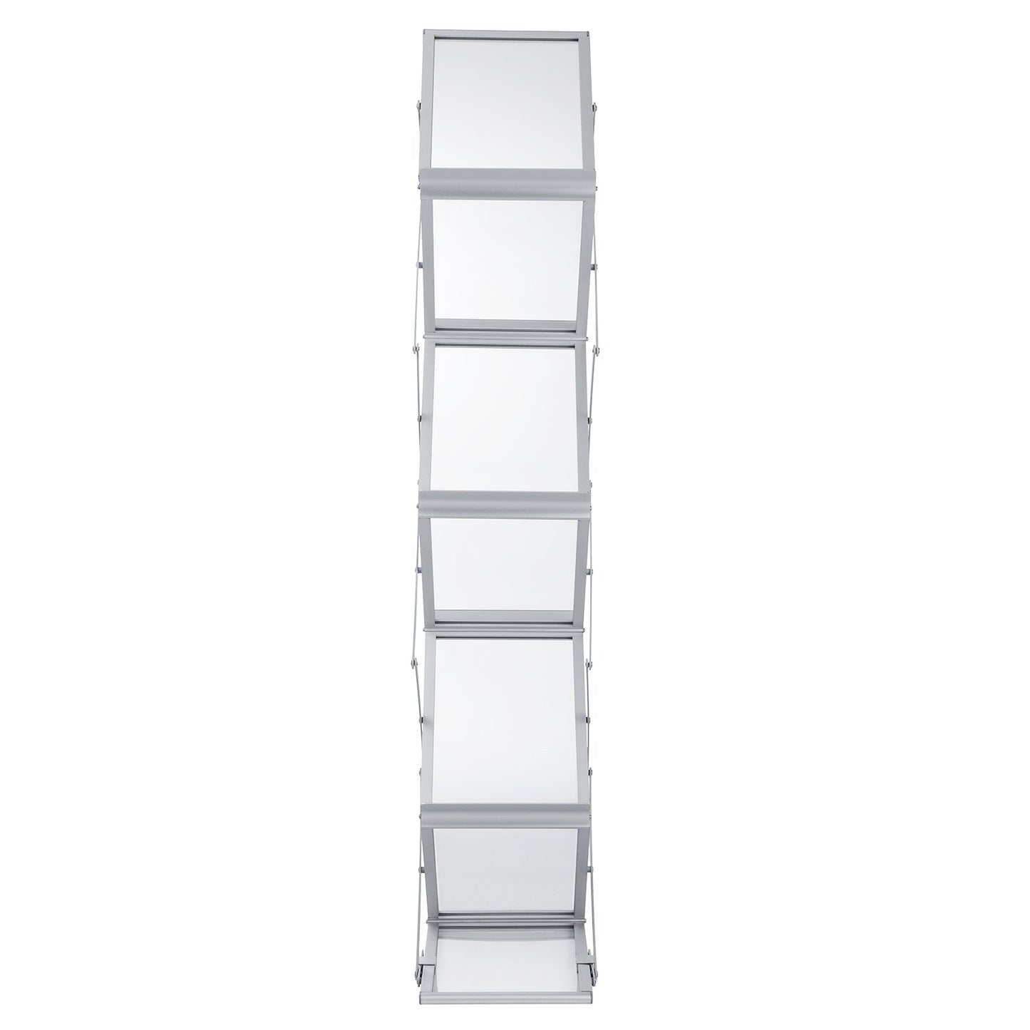 Litteraturställ, 6 fickor, pop up-tidningsställ i aluminium, lätt kataloghållare med bärväska för vardagsrum, hotell, mässa, utställning, kontor