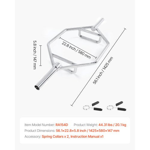 Trap Bar Hex Bar Skivstång Tyngdlyftning för Knäböj Shrug Marklyft 50 mm | EU