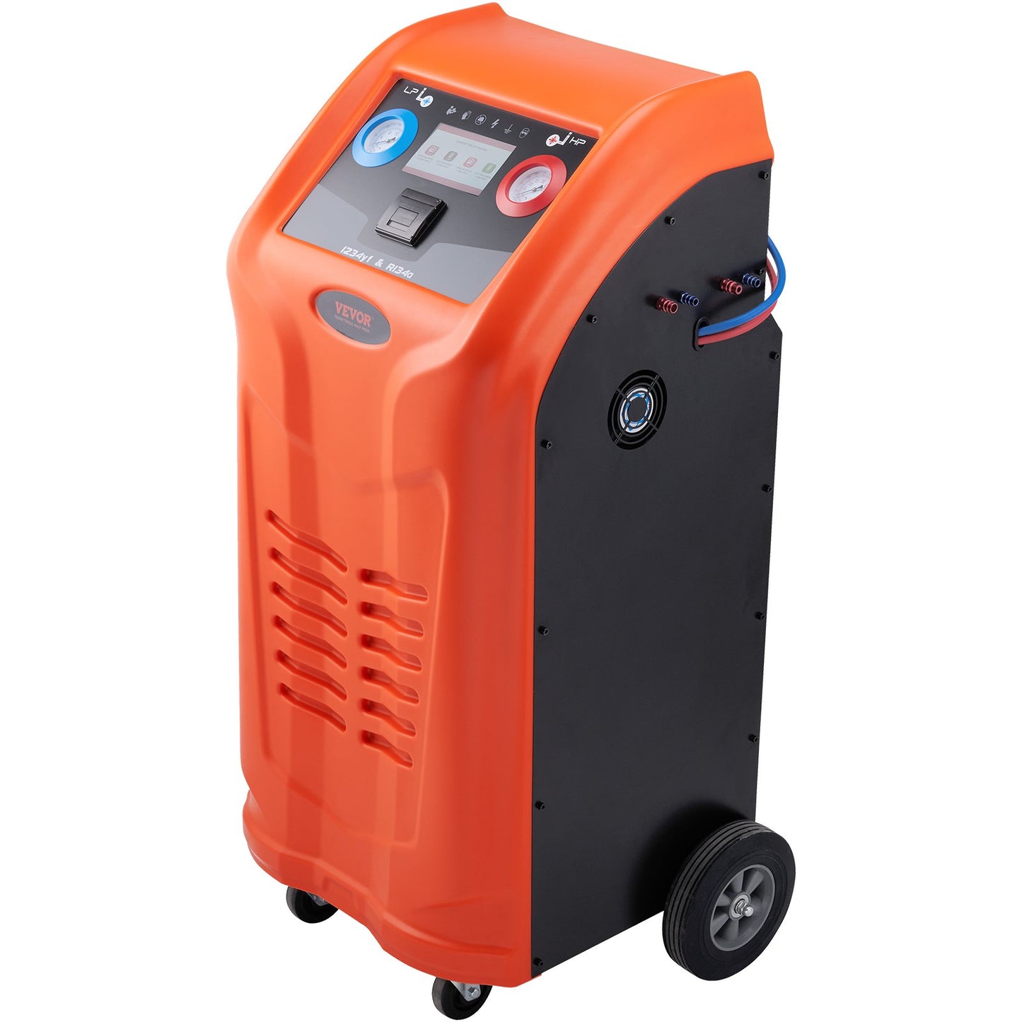 Vollautomatische Kältemittelrückgewinnungsmaschine - Doppelzylinder-AC-Rückgewinnungsmaschinen-Kit Eingebauter Kompressor/elektronische Waage/Filter/Rückgewinnungstank, HVAC-Rückgewinnungsmaschine nur für R134A+R1234YF