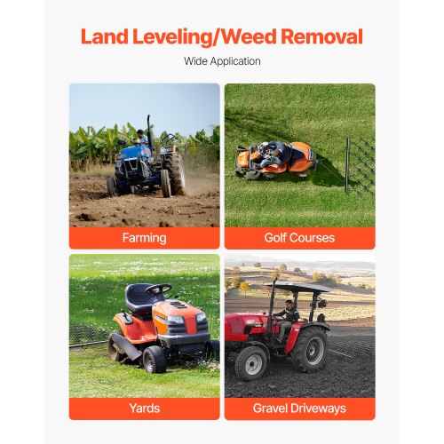 Drag Harrow 4 x 5,6 fot kedjeharv ATV gräsmattekratta för landskapsutjämning | EU