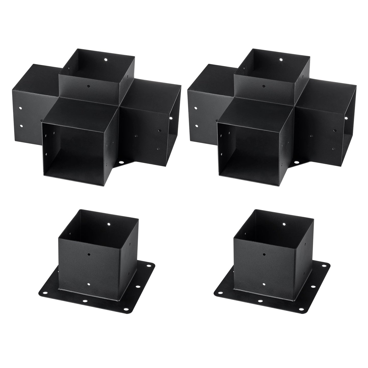 Pergola Bracket Kit 6''x6'',, Innerstorlek 5,6"x5,6 4st 4-vägs Heavy Duty Hörnfäste Woodworks DIY stolpbas, enkel installation träbjälkar för lusthus, uteplatspergolor, timmerstuga utomhuspergola hårdvara