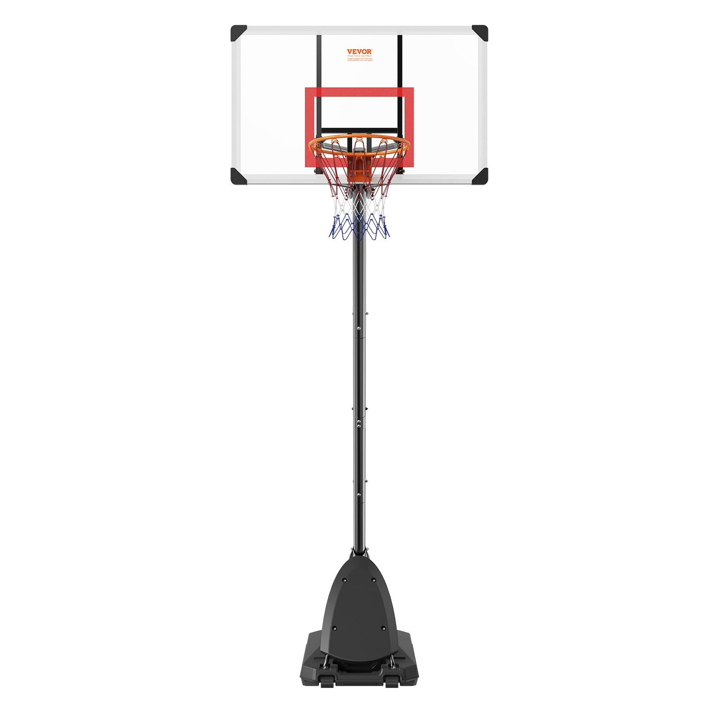 Basketbåge, 7,6-10 fot justerbar höjd bärbart ryggbrädesystem, 50 tums basketbåge och mål, barn och vuxna basketset med hjul, stativ och fyllbar bas, för utomhus/inomhus